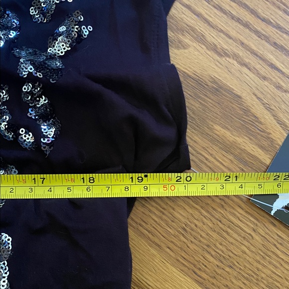 INC International Concepts Black Sequin Short Sleeve Top - Picture 5 of 5